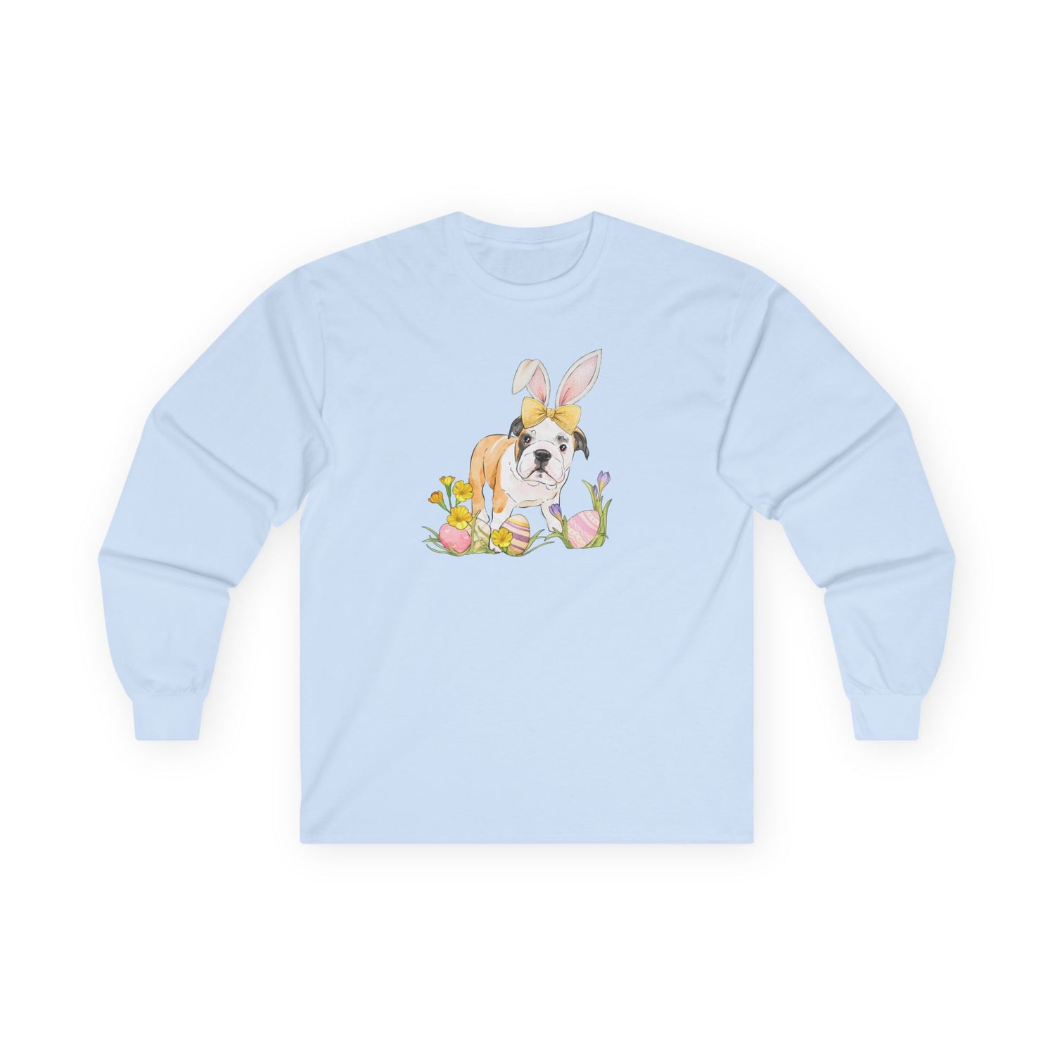 Easter Frankie Long Sleeve T-Shirt by Katie Van Slyke® Light Blue