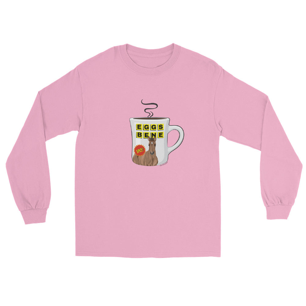 Eggs Benedict Long Sleeve T-Shirt by Katie Van Slyke - Light Pink
