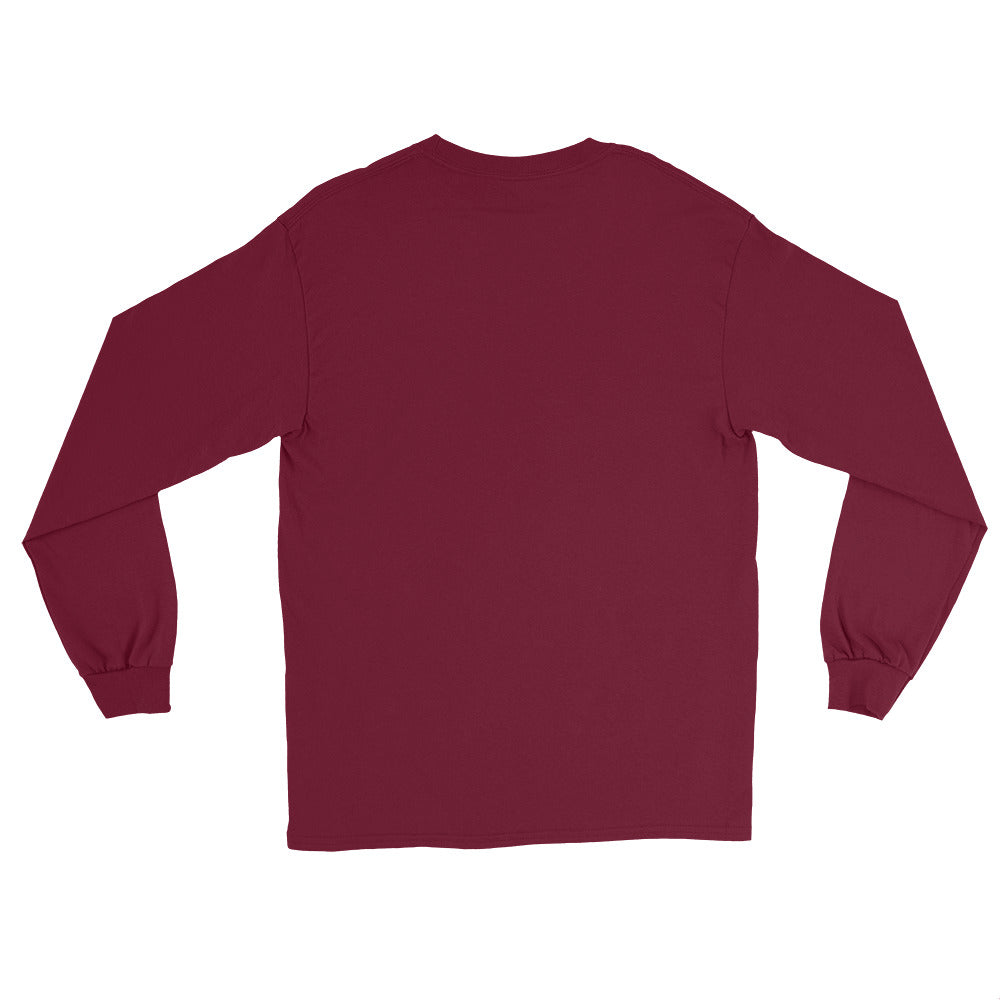 Eggs Benedict Long Sleeve T-Shirt by Katie Van Slyke - Maroon back