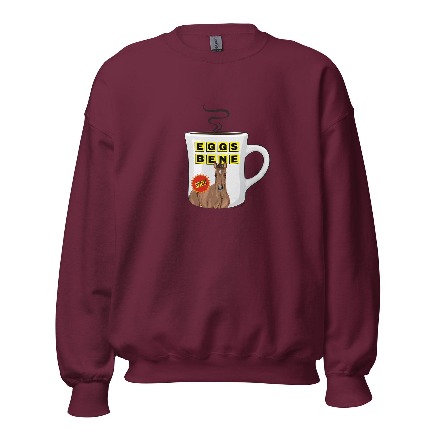 Eggs Benedict Sweatshirt by Katie Van Slyke - Maroon
