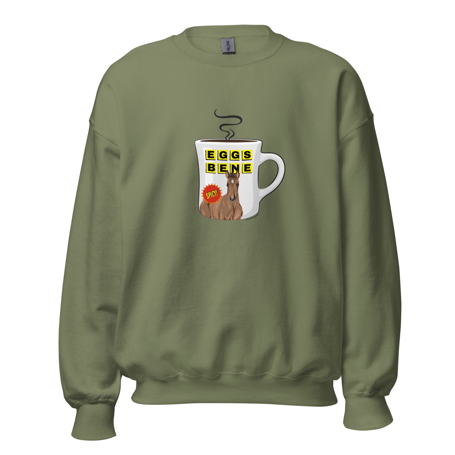 Eggs Benedict Sweatshirt by Katie Van Slyke - Military Green