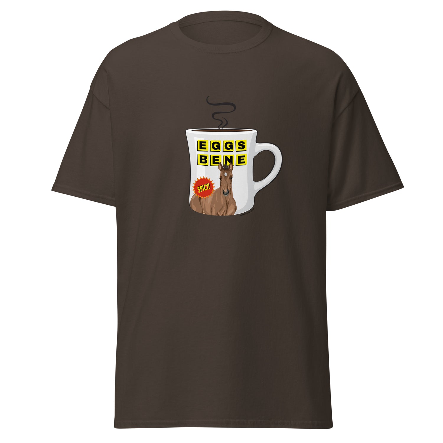 Eggs Benedict T-Shirt by Katie Van Slyke - Dark Chocolate
