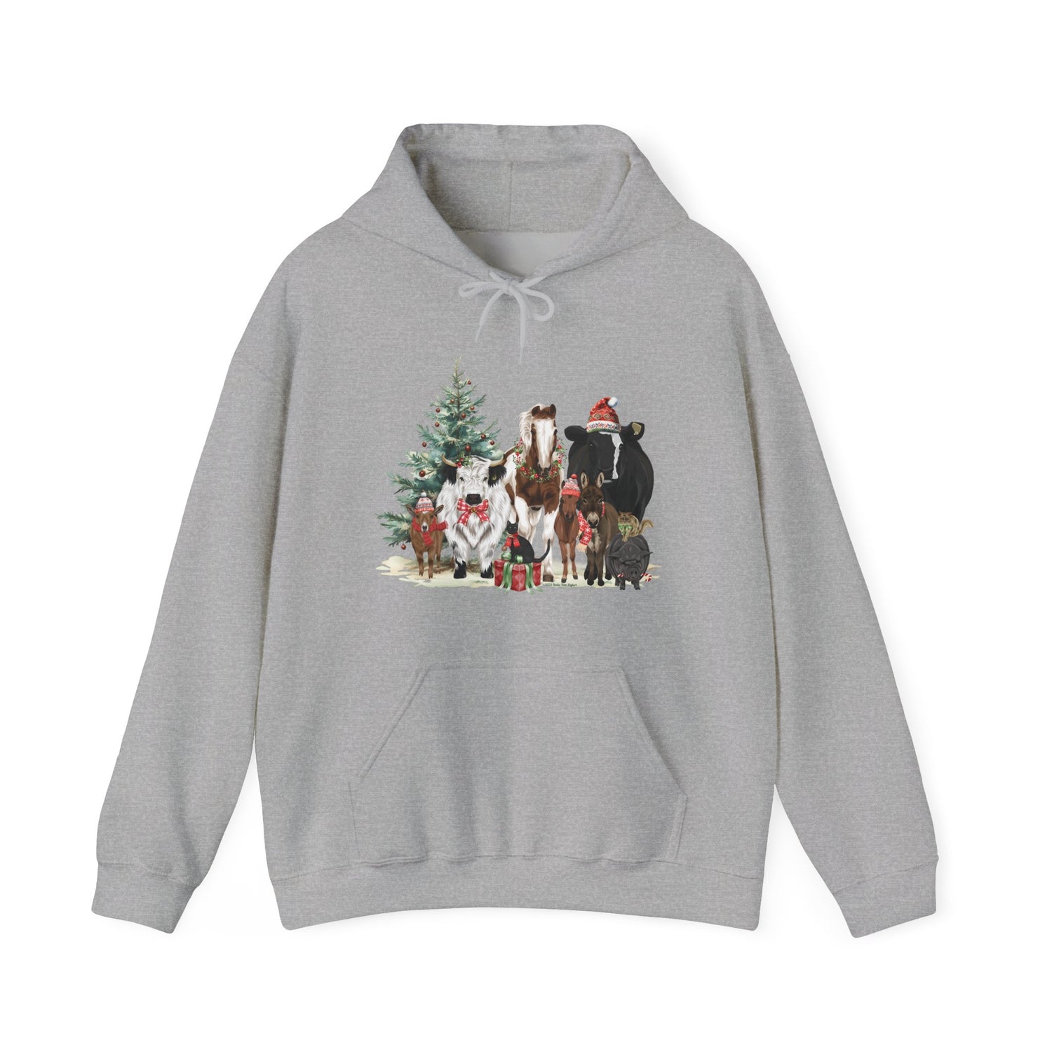Festive Farm Hoodie by Katie Van Slyke® Sport Grey