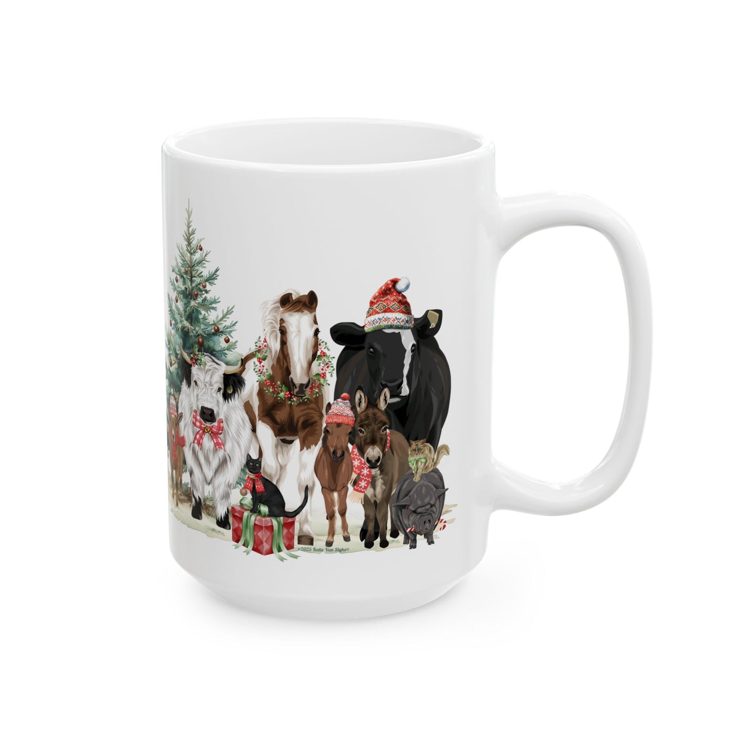 Festive Farm Mugs by Katie Van Slyke® 15oz right