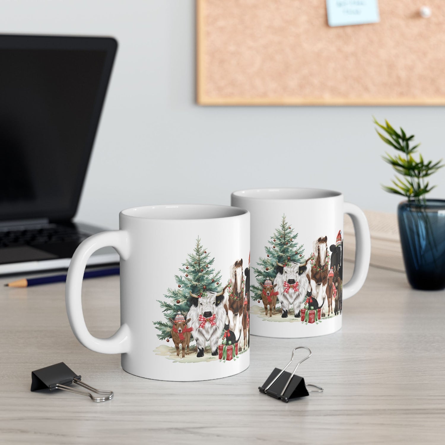 Festive Farm Mugs by Katie Van Slyke® 11oz left and right