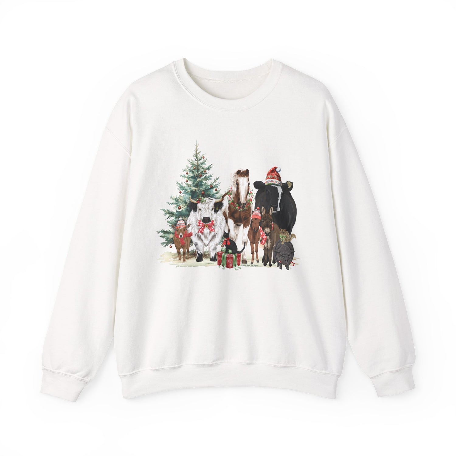 Festive Farm Sweatshirt by Katie Van Slyke® White