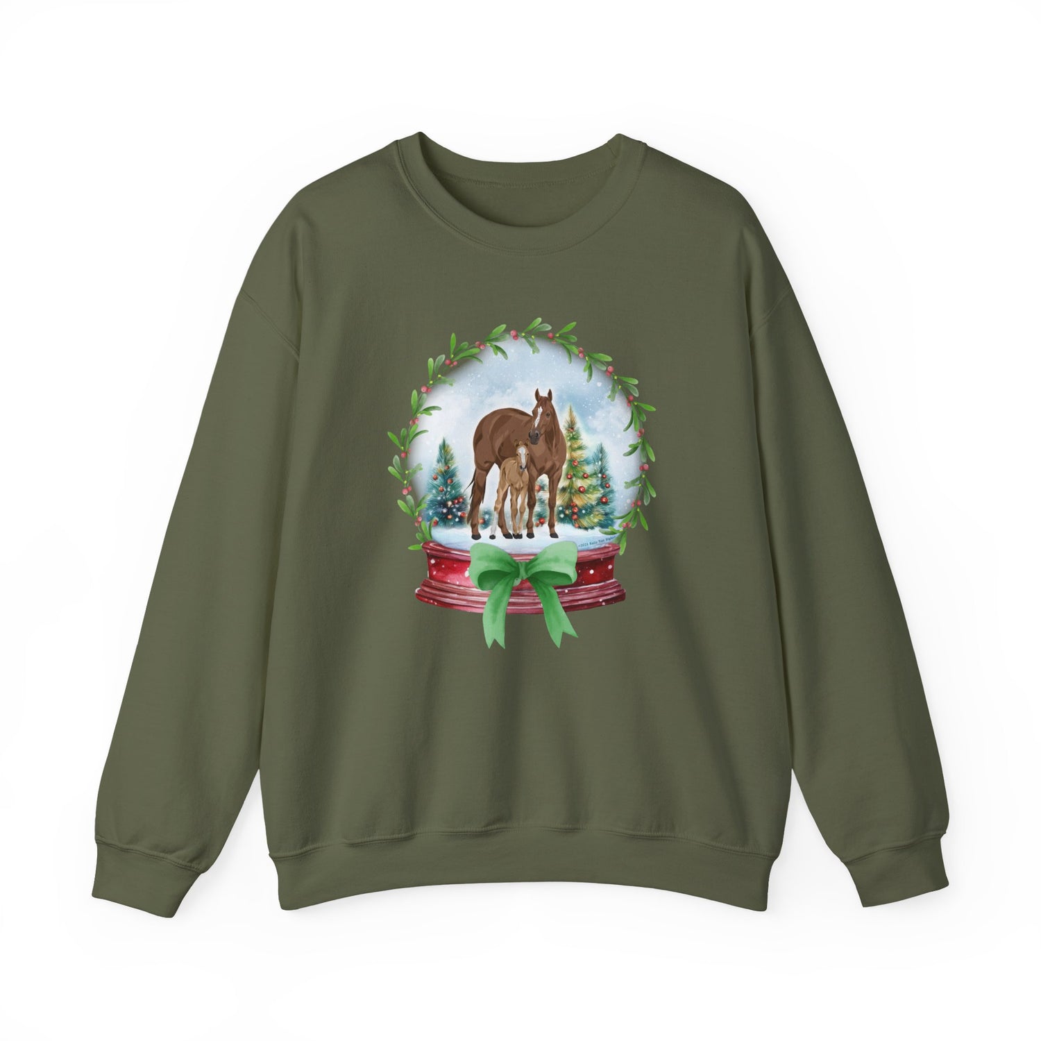 Frosty Foal Sweatshirt by Katie Van Slyke® Military Green