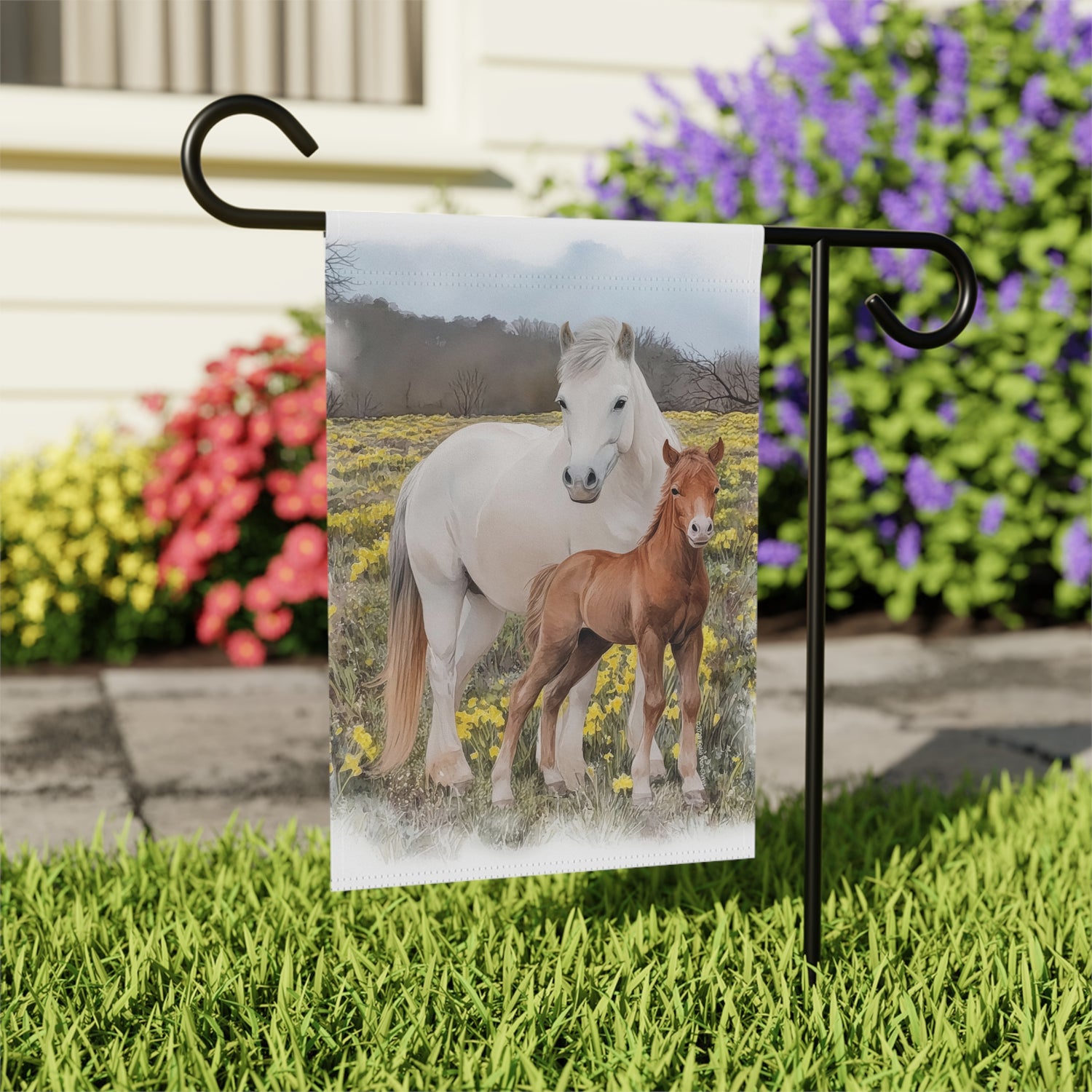 Glenn and Coco Banner by Katie Van Slyke® back outside