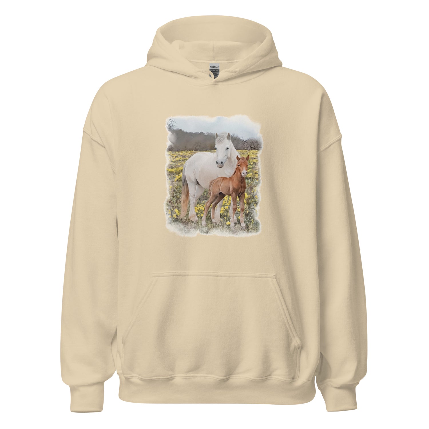 Glenn and Coco Hoodie by Katie Van Slyke - Sand