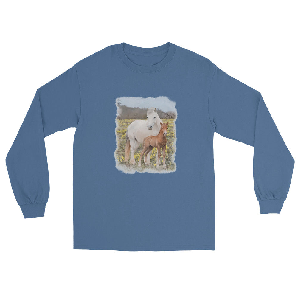 Glenn and Coco Long Sleeve T-Shirt by Katie Van Slyke - Indigo Blue