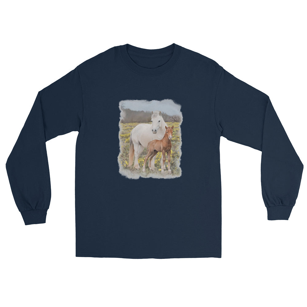 Glenn and Coco Long Sleeve T-Shirt by Katie Van Slyke - Navy