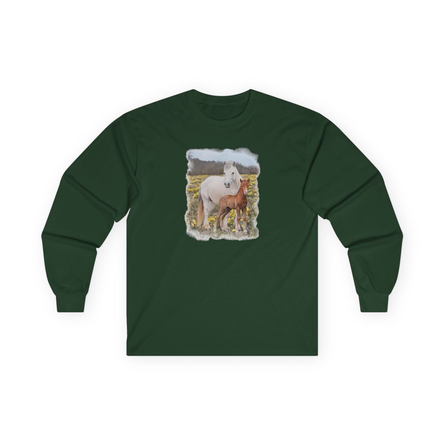 Glenn and Coco Long Sleeve T-Shirt by Katie Van Slyke® Forest Green