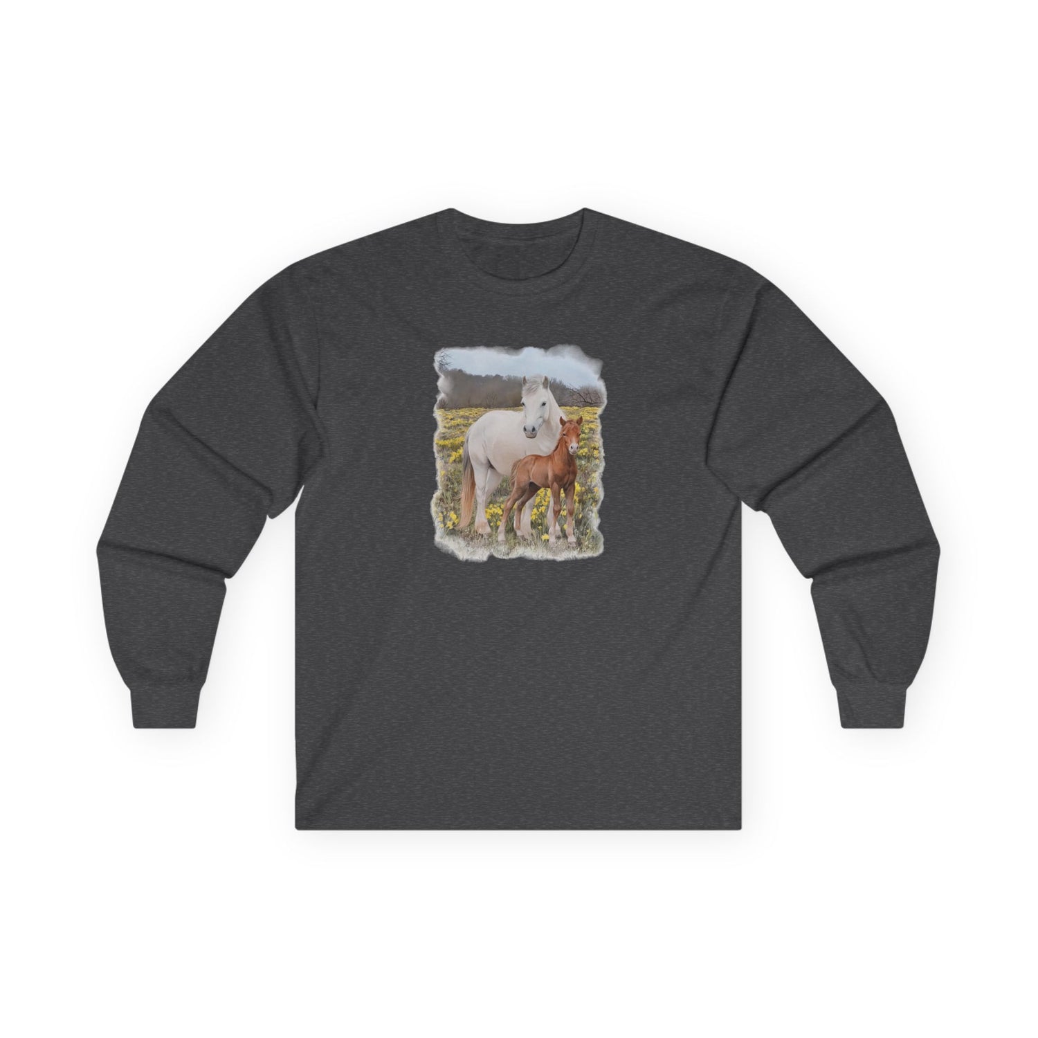 Glenn and Coco Long Sleeve T-Shirt by Katie Van Slyke® Dark Heather
