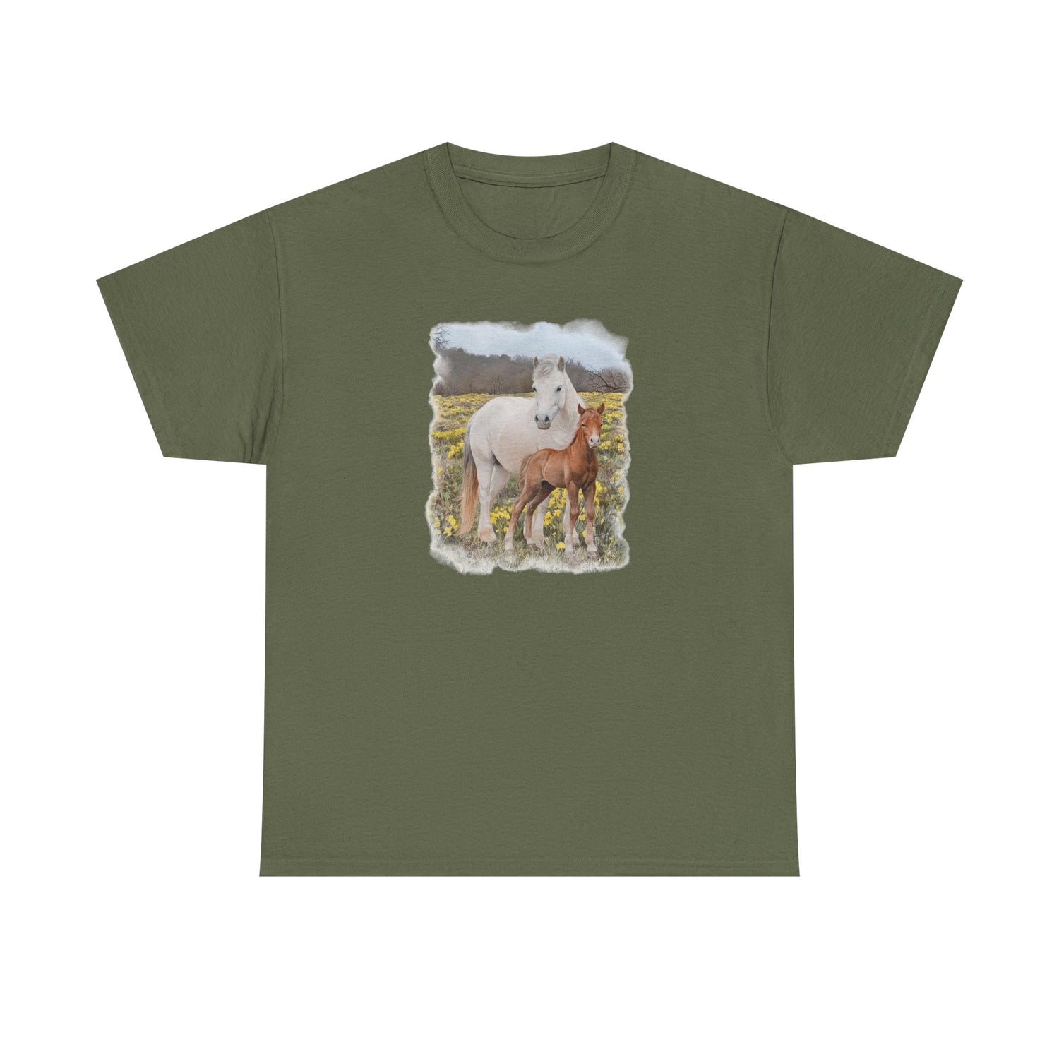 Glenn and Coco T-Shirt by Katie Van Slyke® Military Green