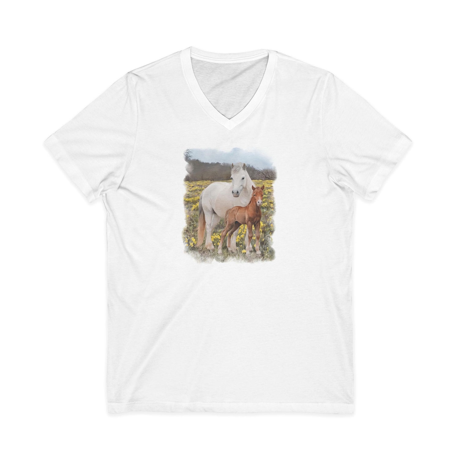 Glenn and Coco V-Neck T-Shirt by Katie Van Slyke® White