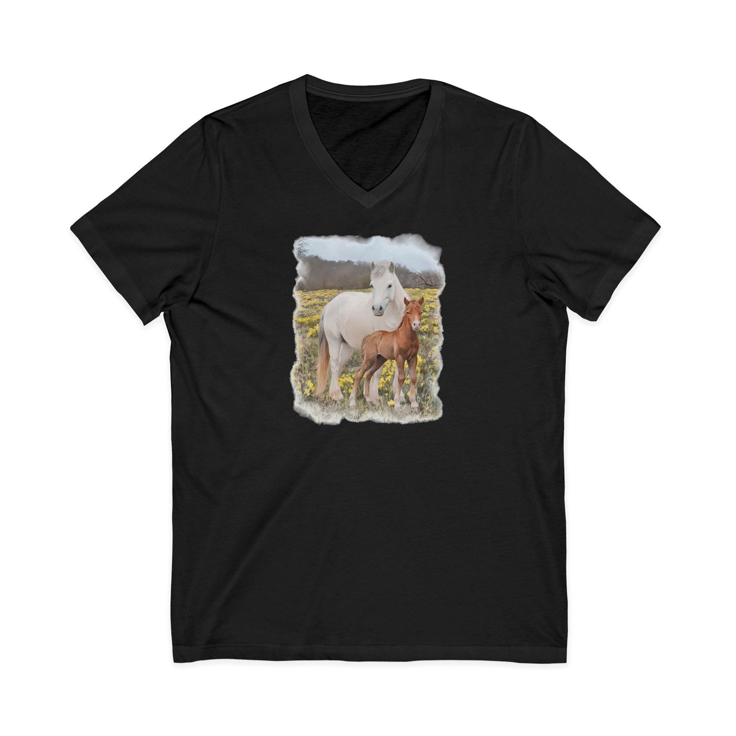 Glenn and Coco V-Neck T-Shirt by Katie Van Slyke® Black