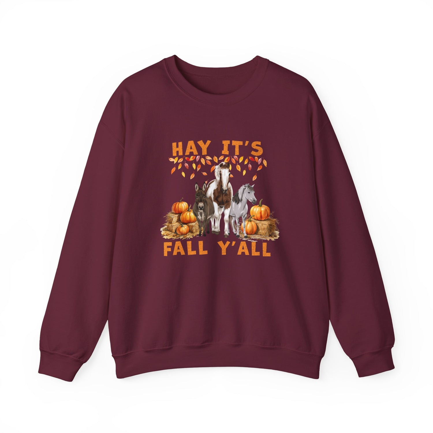 Hay Fall Sweatshirt by Katie Van Slyke™ Maroon