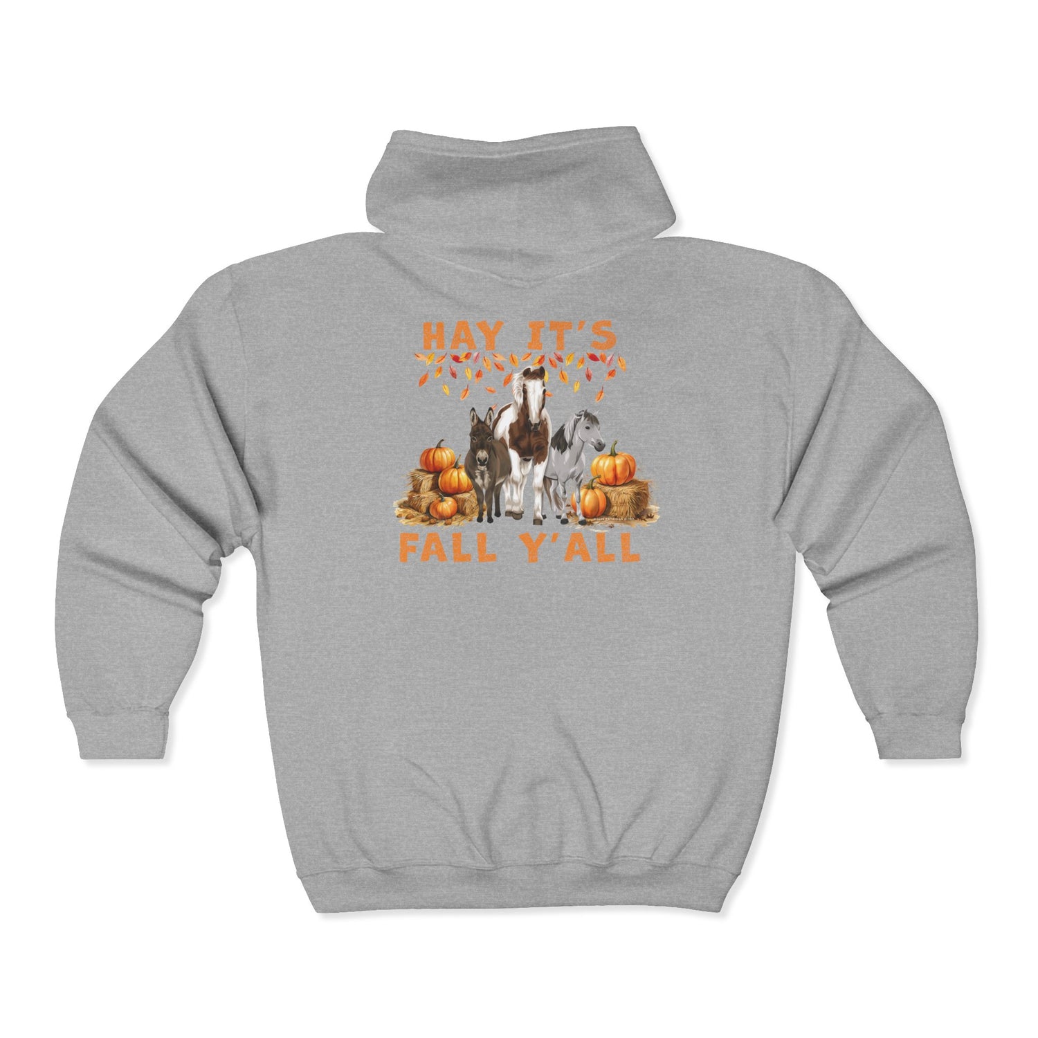 Hay Fall Zip-Up Hoodie by Katie Van Slyke™ Sport Grey Back
