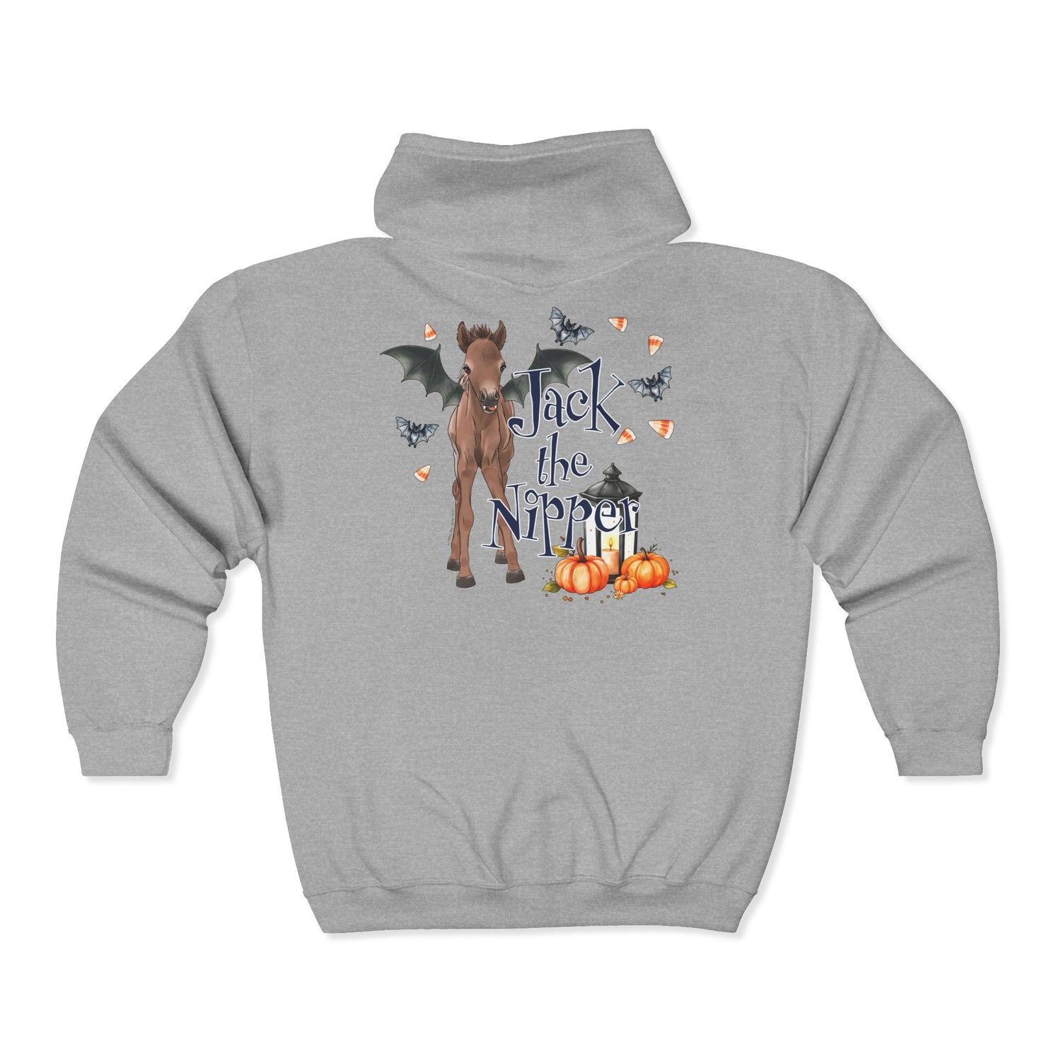 Jack The Nipper Zip-Up Hoodie by Katie Van Slyke™ Sport Grey Back