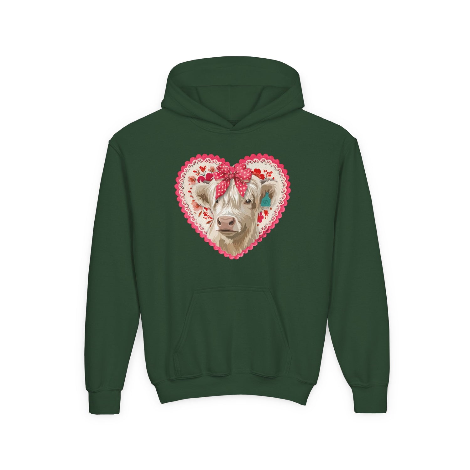KIDS Cowlentine's Hoodie by Katie Van Slyke® Forest Green