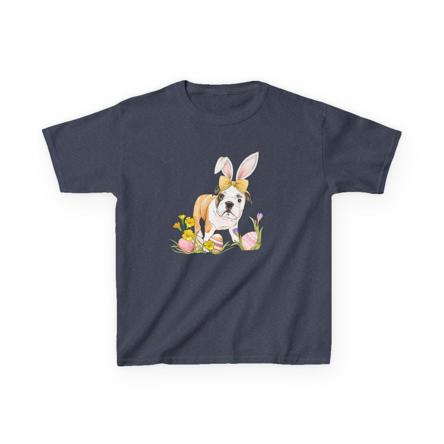 KIDS Easter Frankie T-Shirt by Katie Van Slyke® Heather Navy