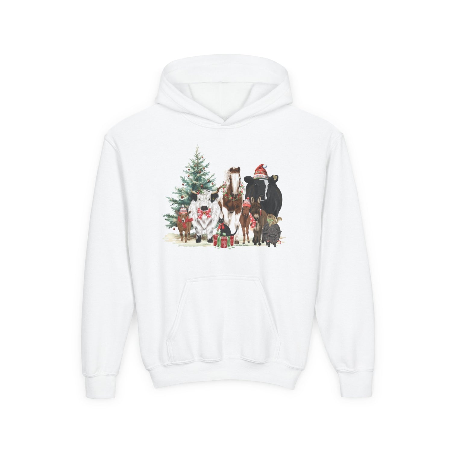KIDS Festive Farm Hoodie by Katie Van Slyke® White