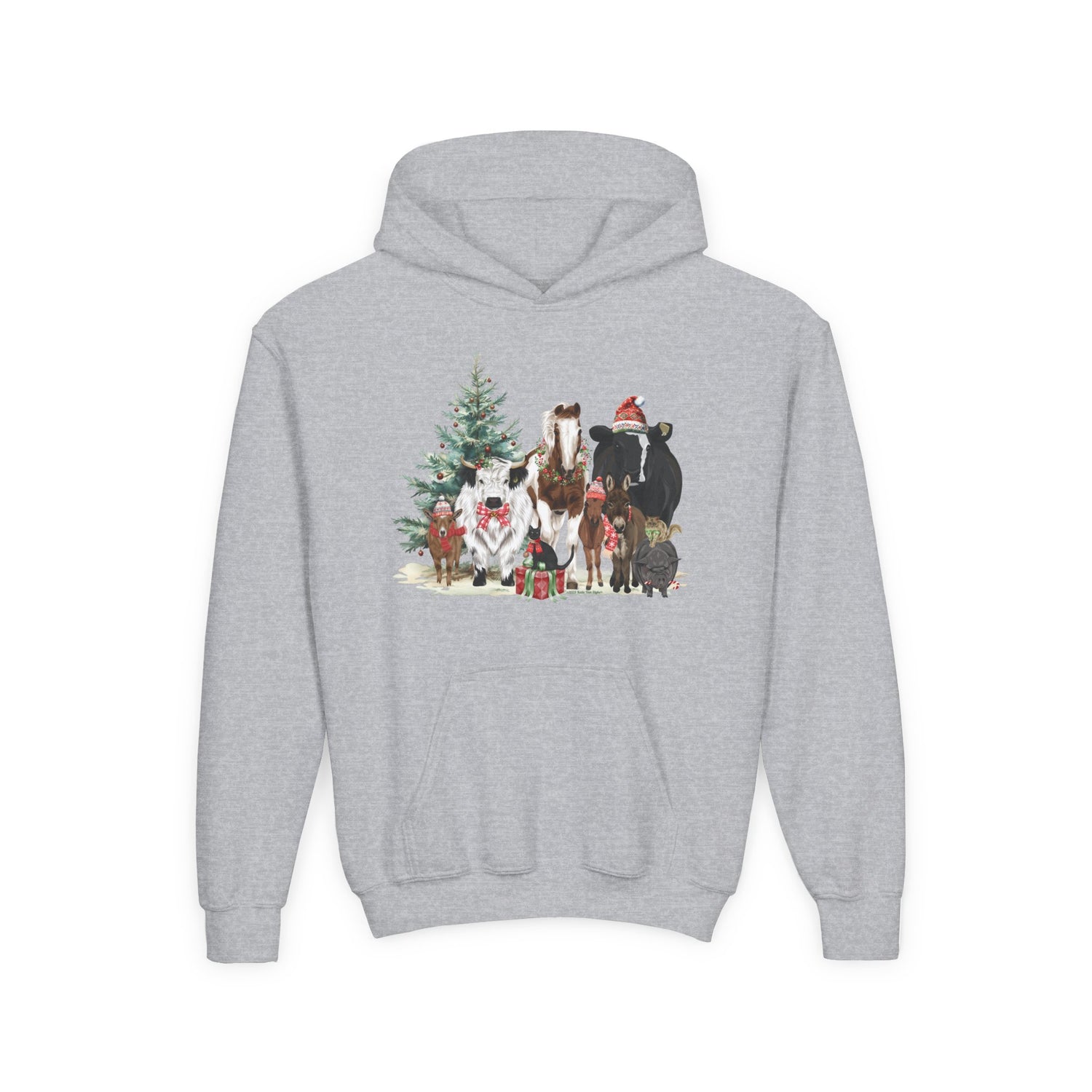 KIDS Festive Farm Hoodie by Katie Van Slyke® Sport Grey