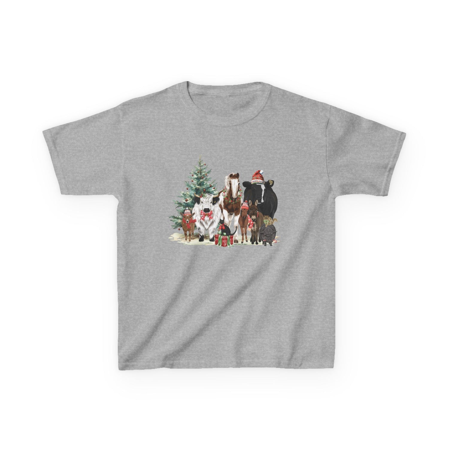 KIDS Festive Farm T-Shirt by Katie Van Slyke® Sport Grey