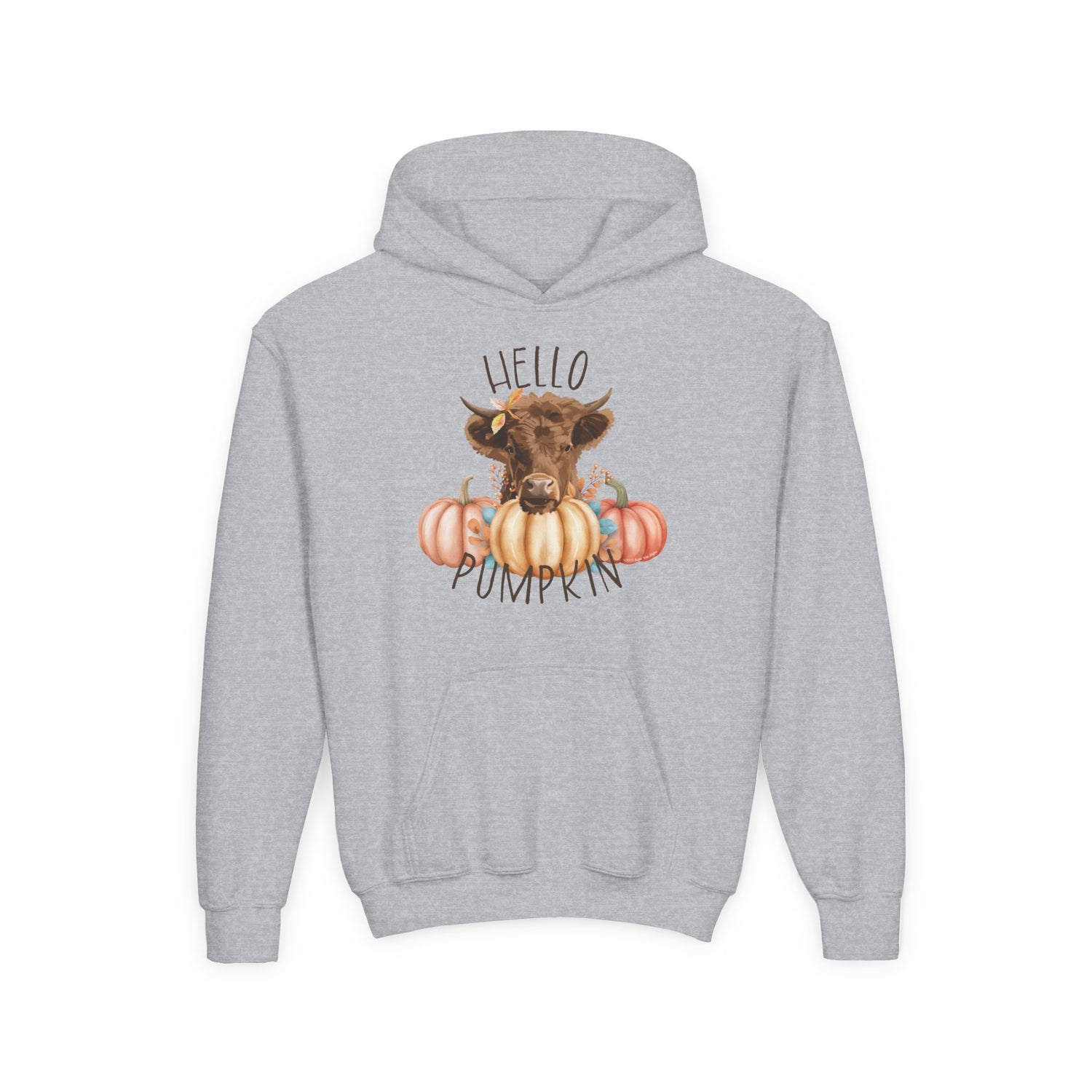 KIDS Hello Pumpkin Hoodie by Katie Van Slyke™ Sport Grey