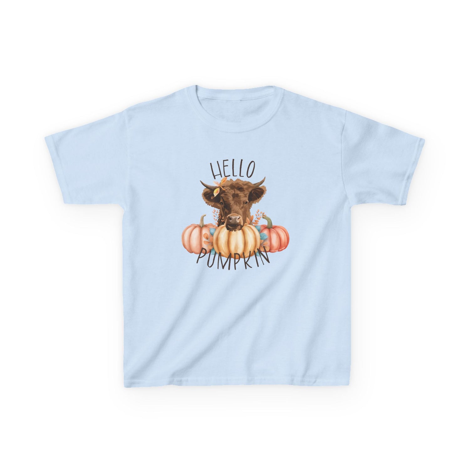 KIDS Hello Pumpkin T-Shirt by Katie Van Slyke™ Light Blue