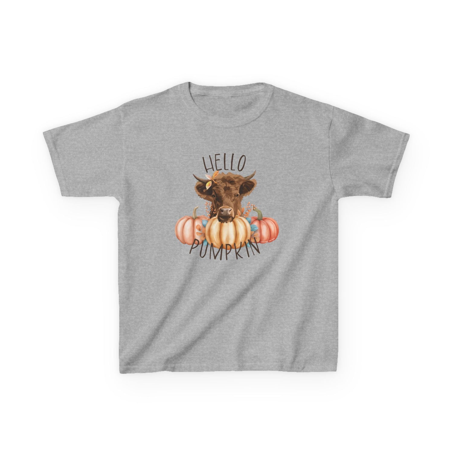 KIDS Hello Pumpkin T-Shirt by Katie Van Slyke™ Sport Grey