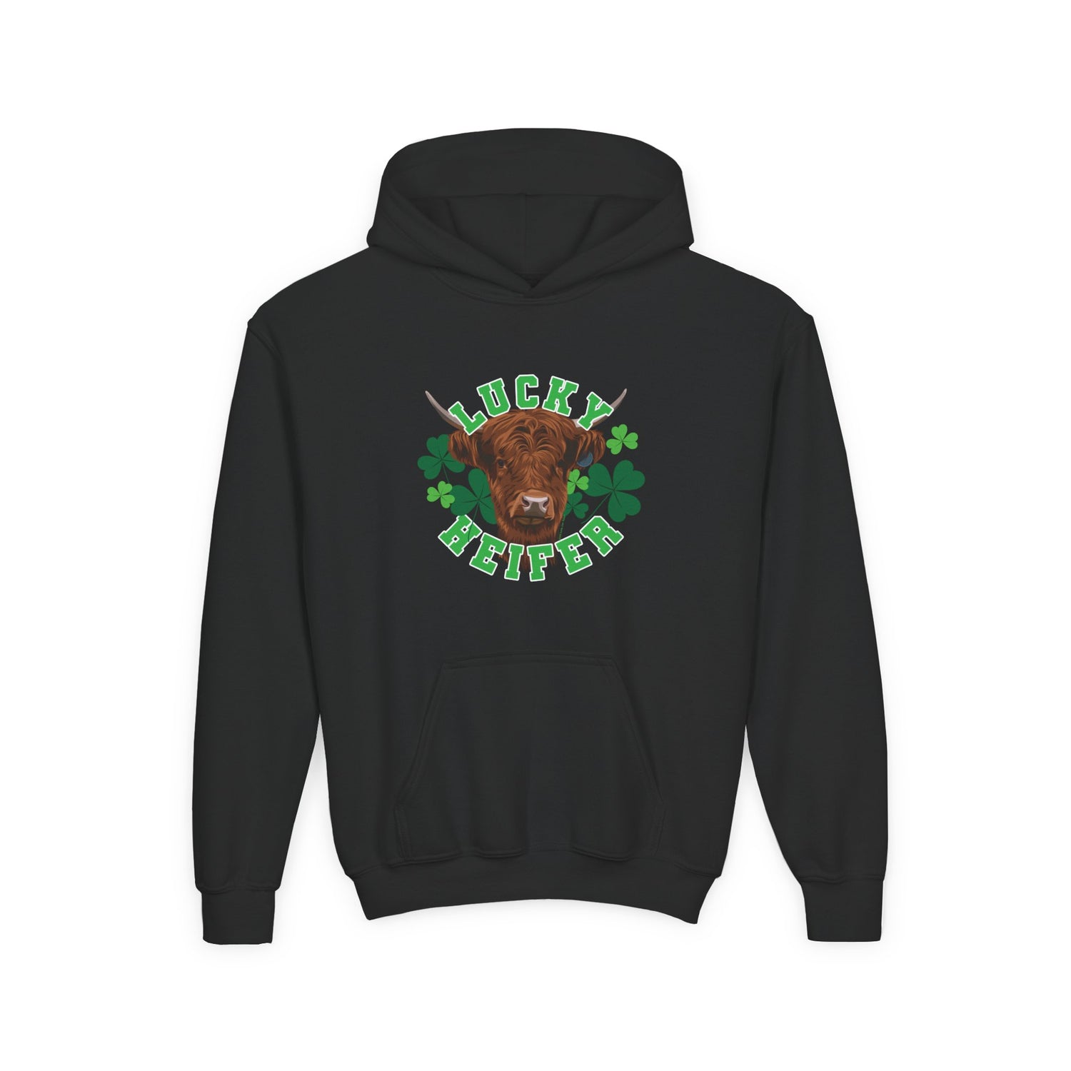 KIDS Lucky Heifer Hoodie by Katie Van Slyke® Black