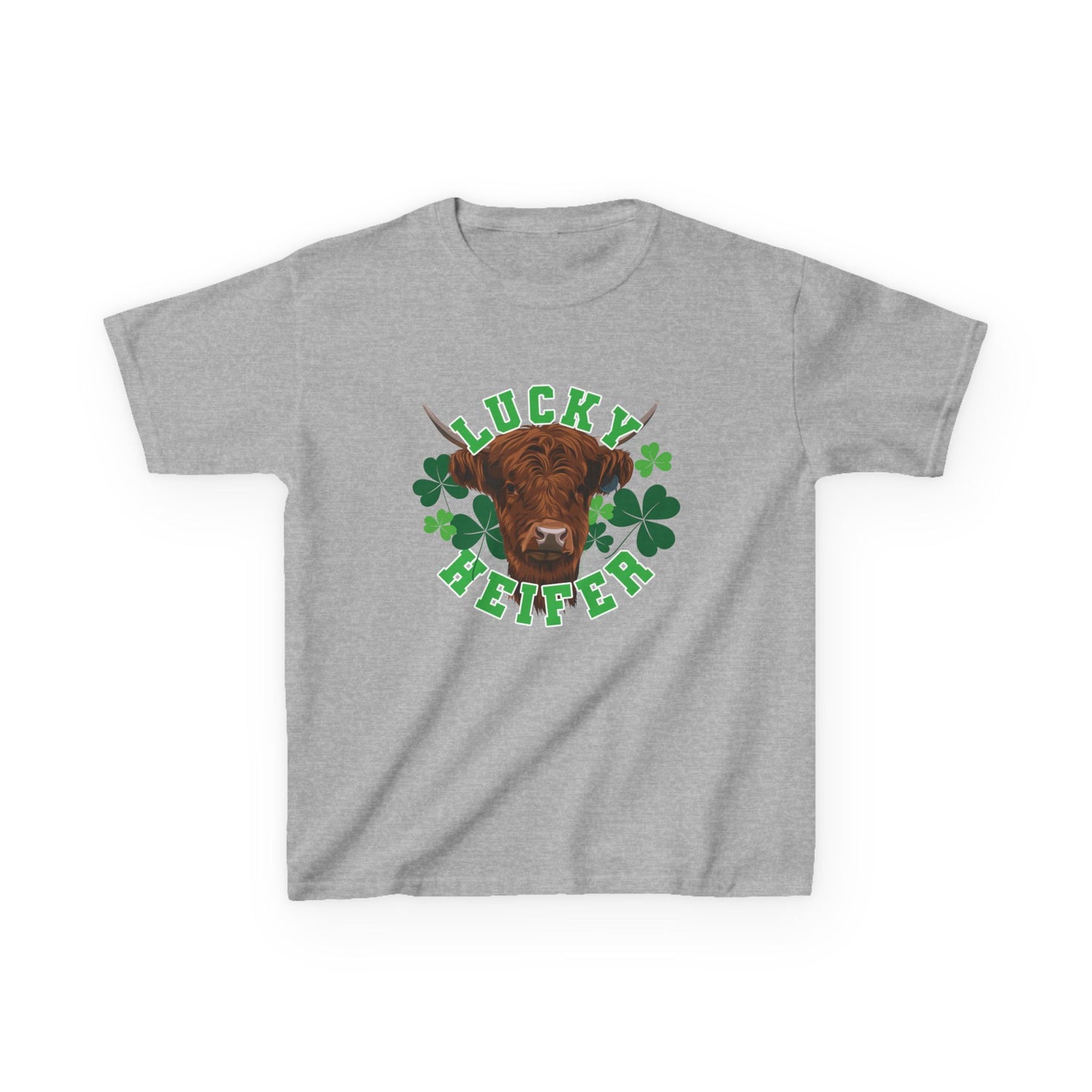KIDS Lucky Heifer T-Shirt by Katie Van Slyke® Sport Grey