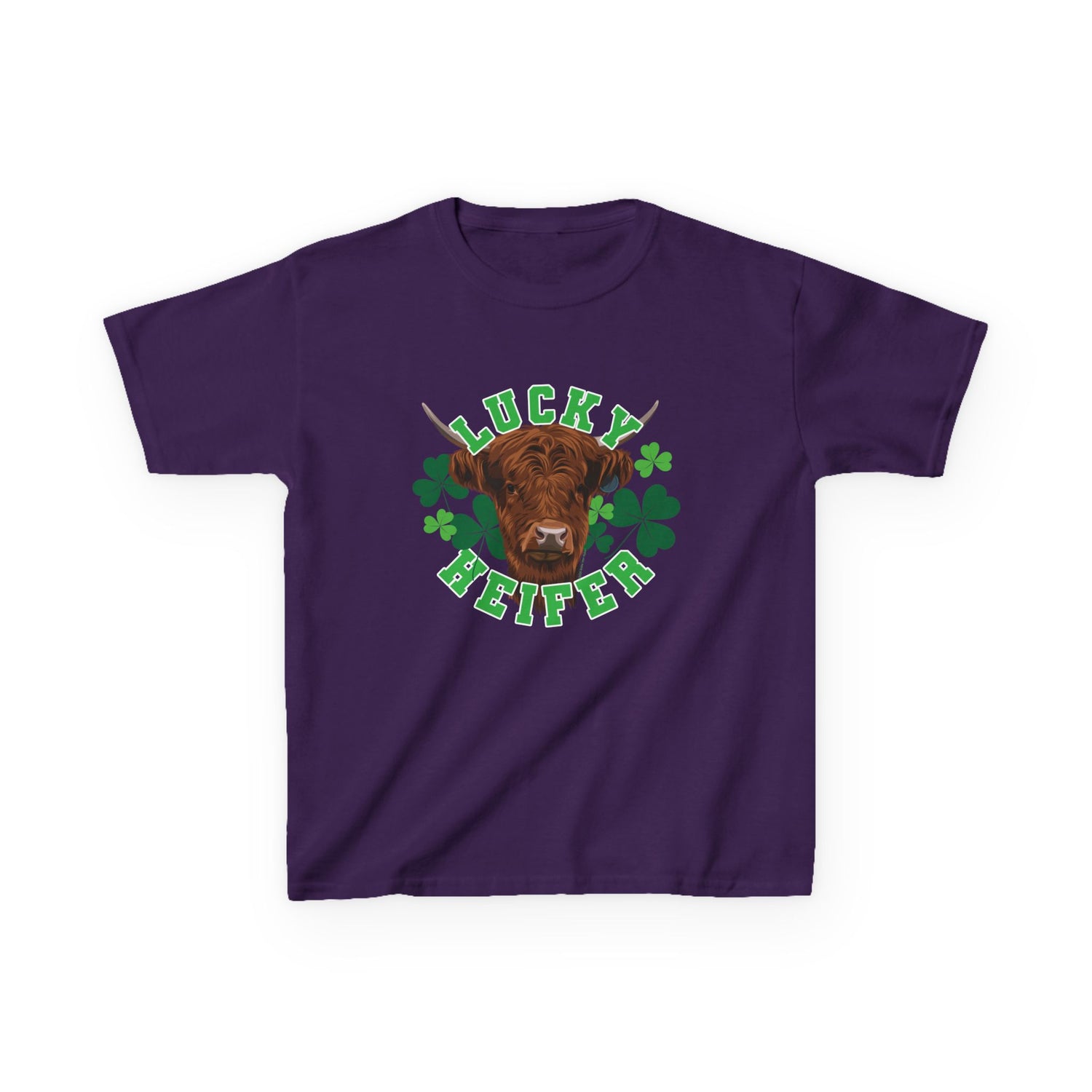 KIDS Lucky Heifer T-Shirt by Katie Van Slyke® Purple