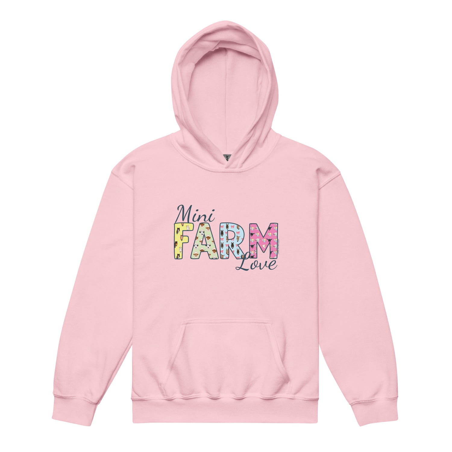 KIDS Mini Farm Love Hoodie by Katie Van Slyke - Light Pink