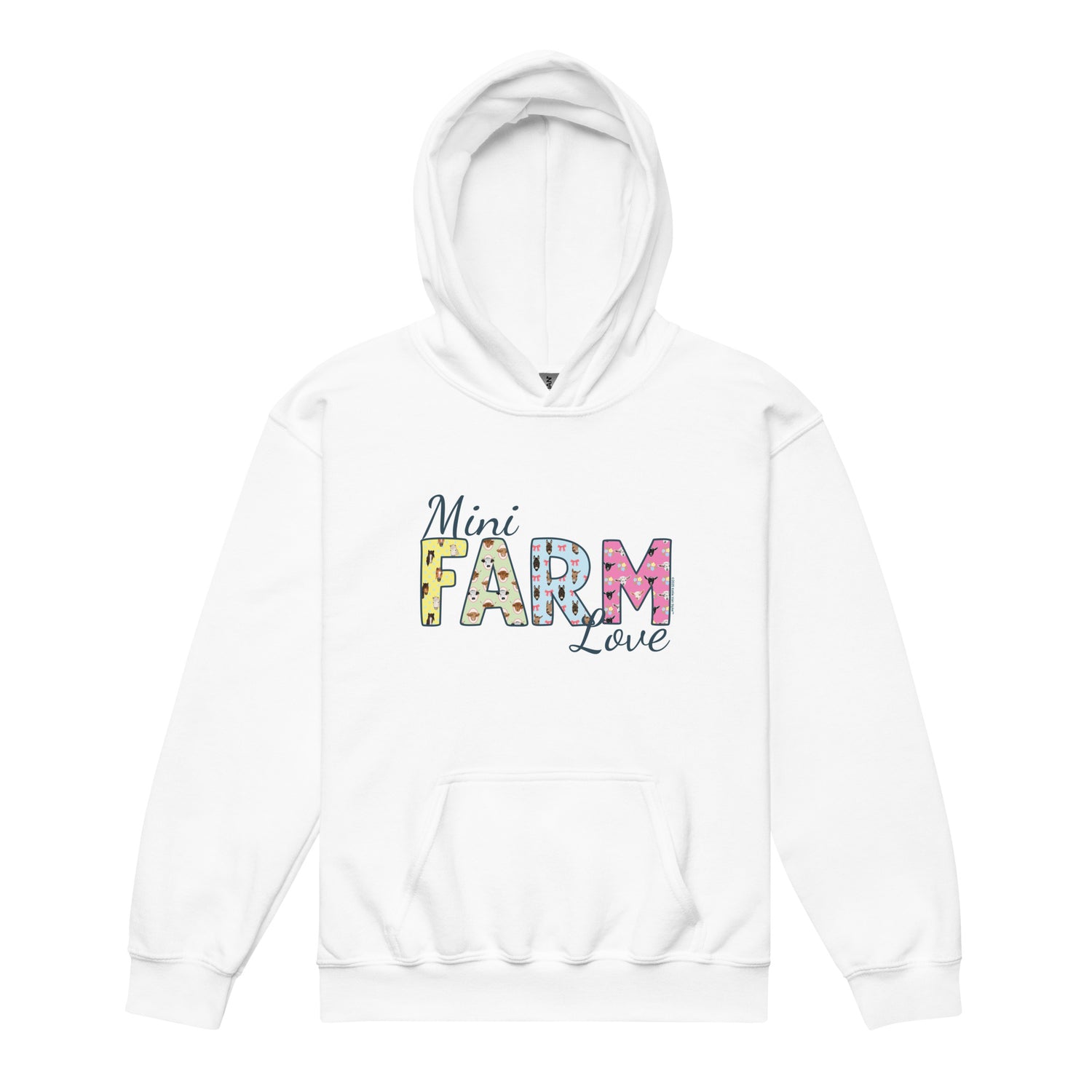 KIDS Mini Farm Love Hoodie by Katie Van Slyke - White