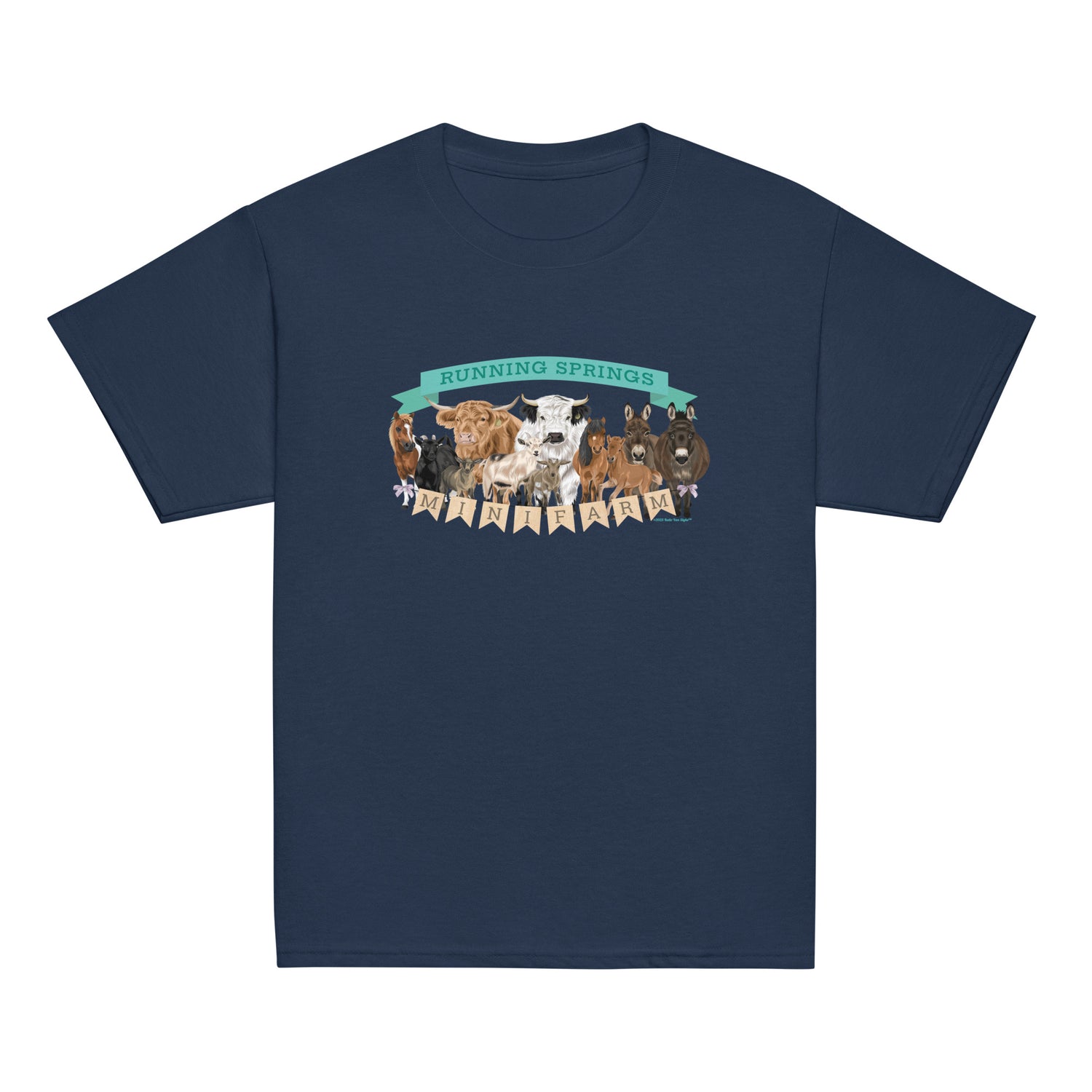 KIDS Mini Farm T-Shirt by Katie Van Slyke - Navy
