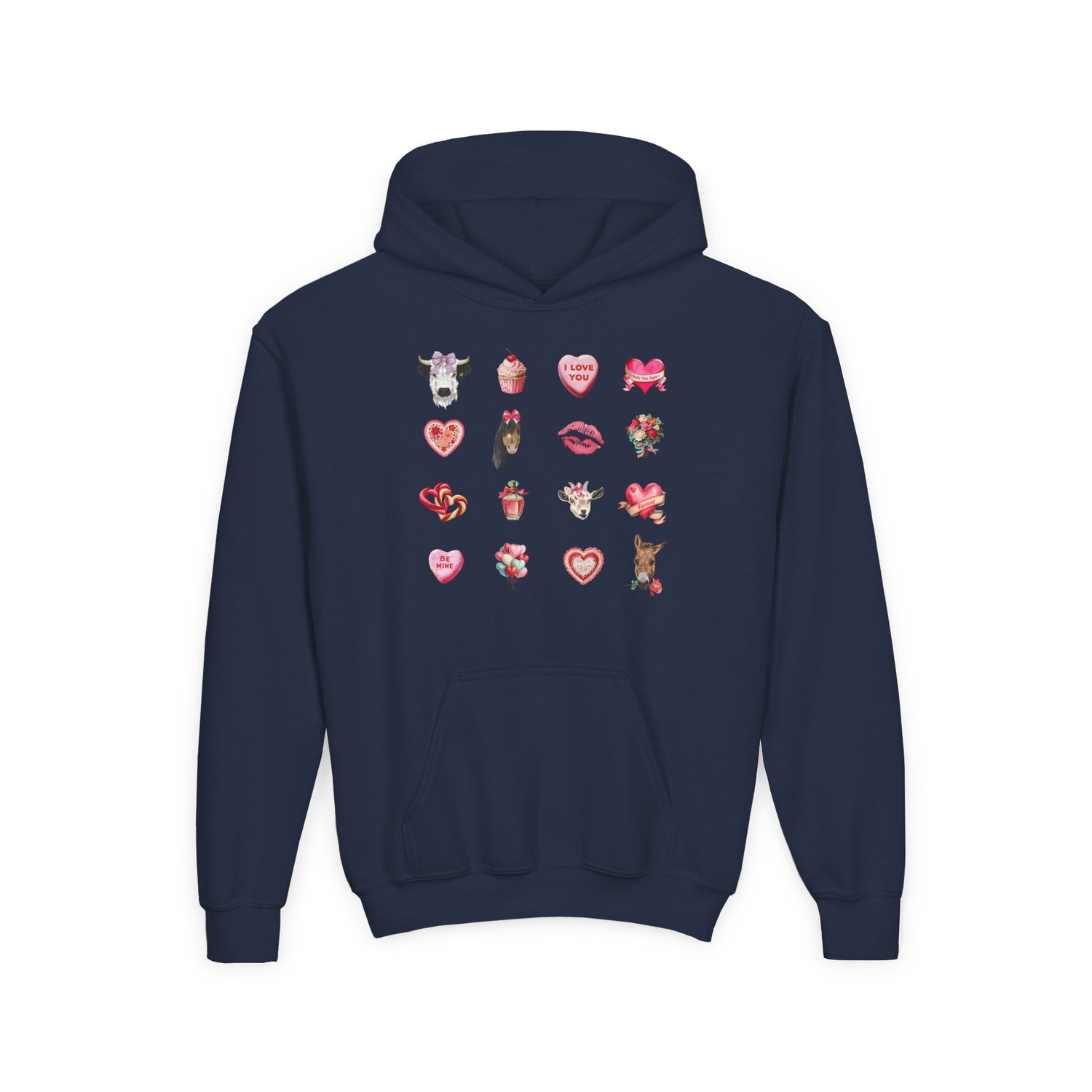 KIDS Mini Kisses Hoodie by Katie Van Slyke® Navy