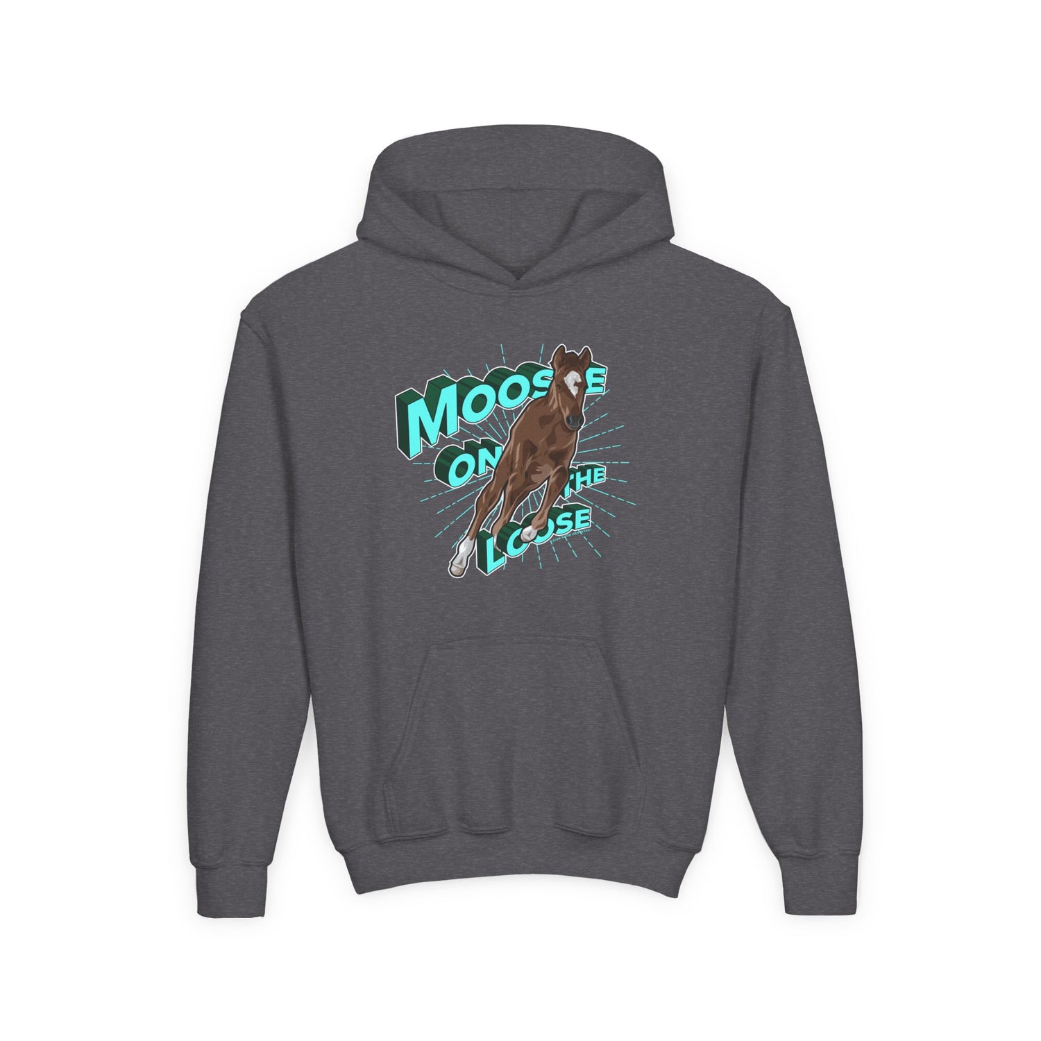 KIDS Moose On The Loose Hoodie by Katie Van Slyke® Dark Heather