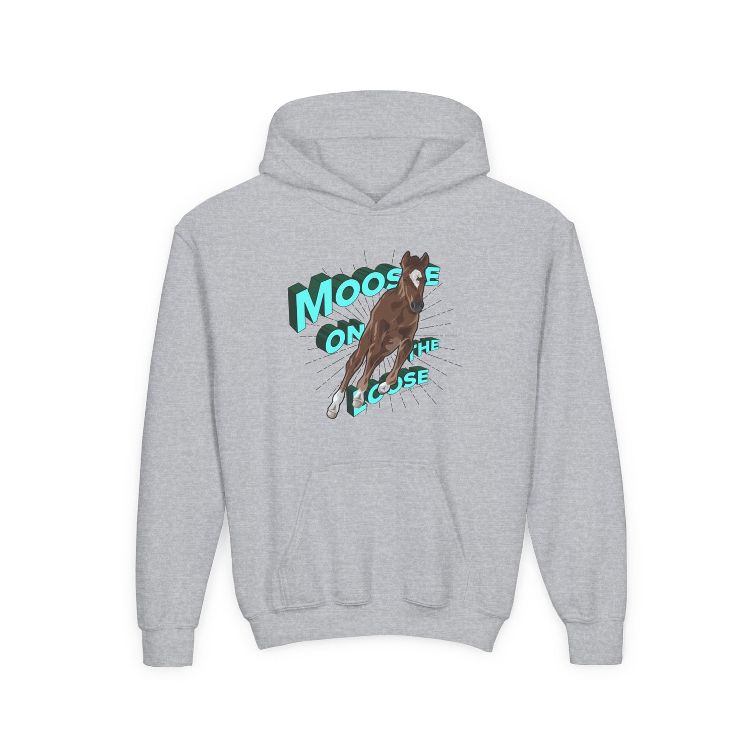 KIDS Moose On The Loose Hoodie by Katie Van Slyke® Sport Grey