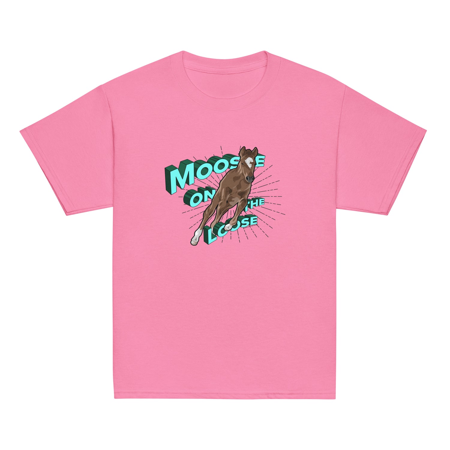 KIDS Moose On The Loose T-Shirt by Katie Van Slyke - Azalea