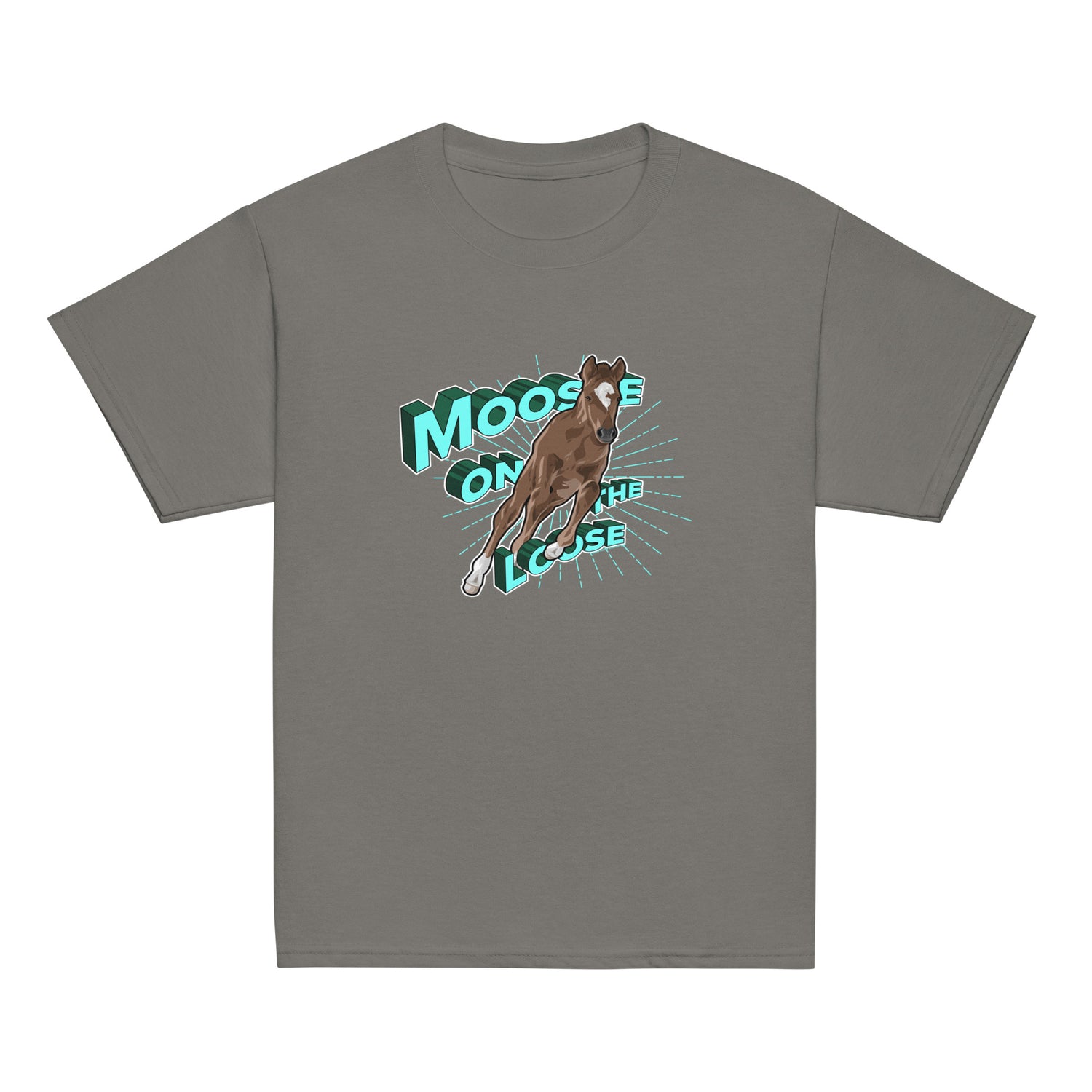 KIDS Moose On The Loose T-Shirt by Katie Van Slyke - Charcoal