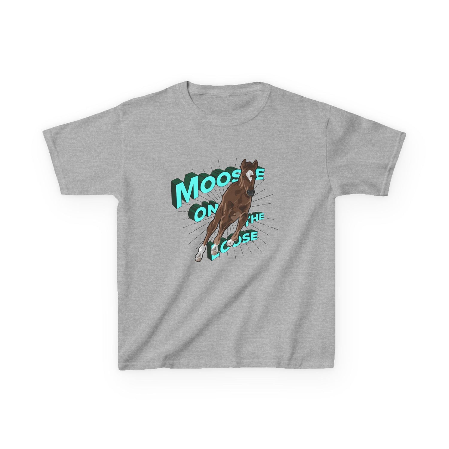 KIDS Moose On The Loose T-Shirt by Katie Van Slyke® Sport Grey