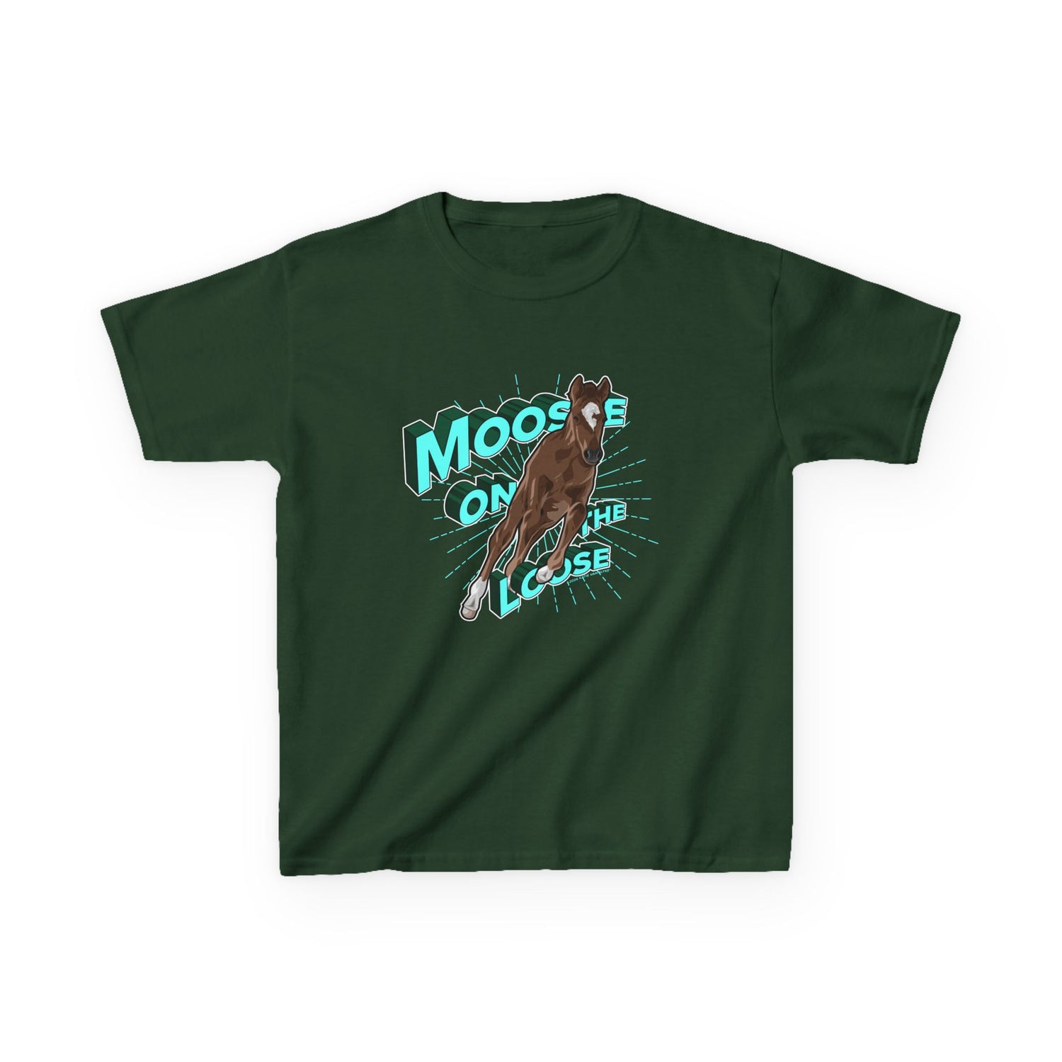 KIDS Moose On The Loose T-Shirt by Katie Van Slyke® Forest Green