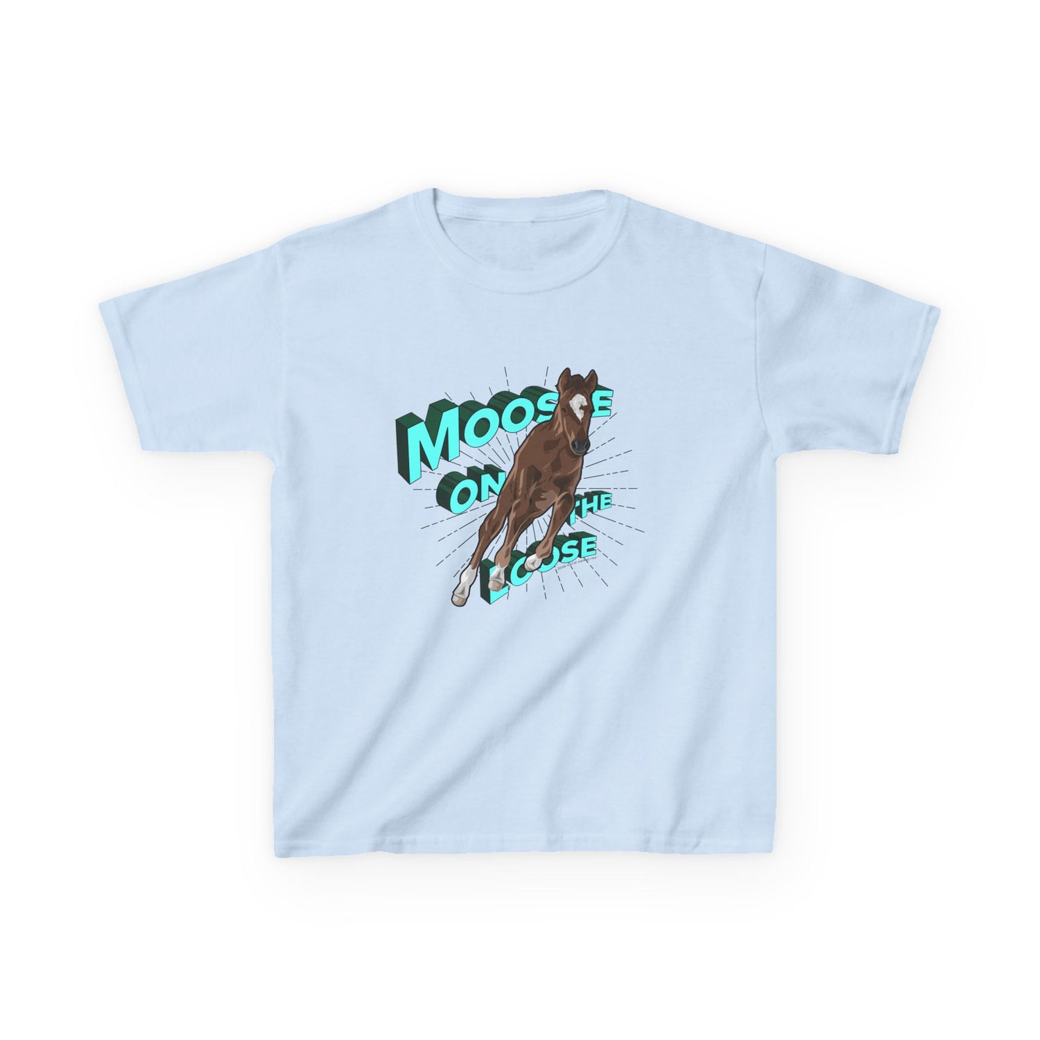 KIDS Moose On The Loose T-Shirt by Katie Van Slyke® Light Blue