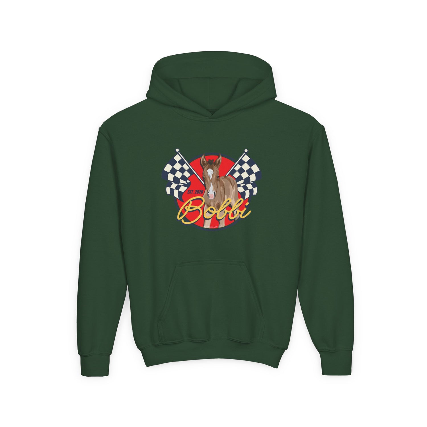 KIDS Racer Bobbi Hoodie by Katie Van Slyke® Forest Green