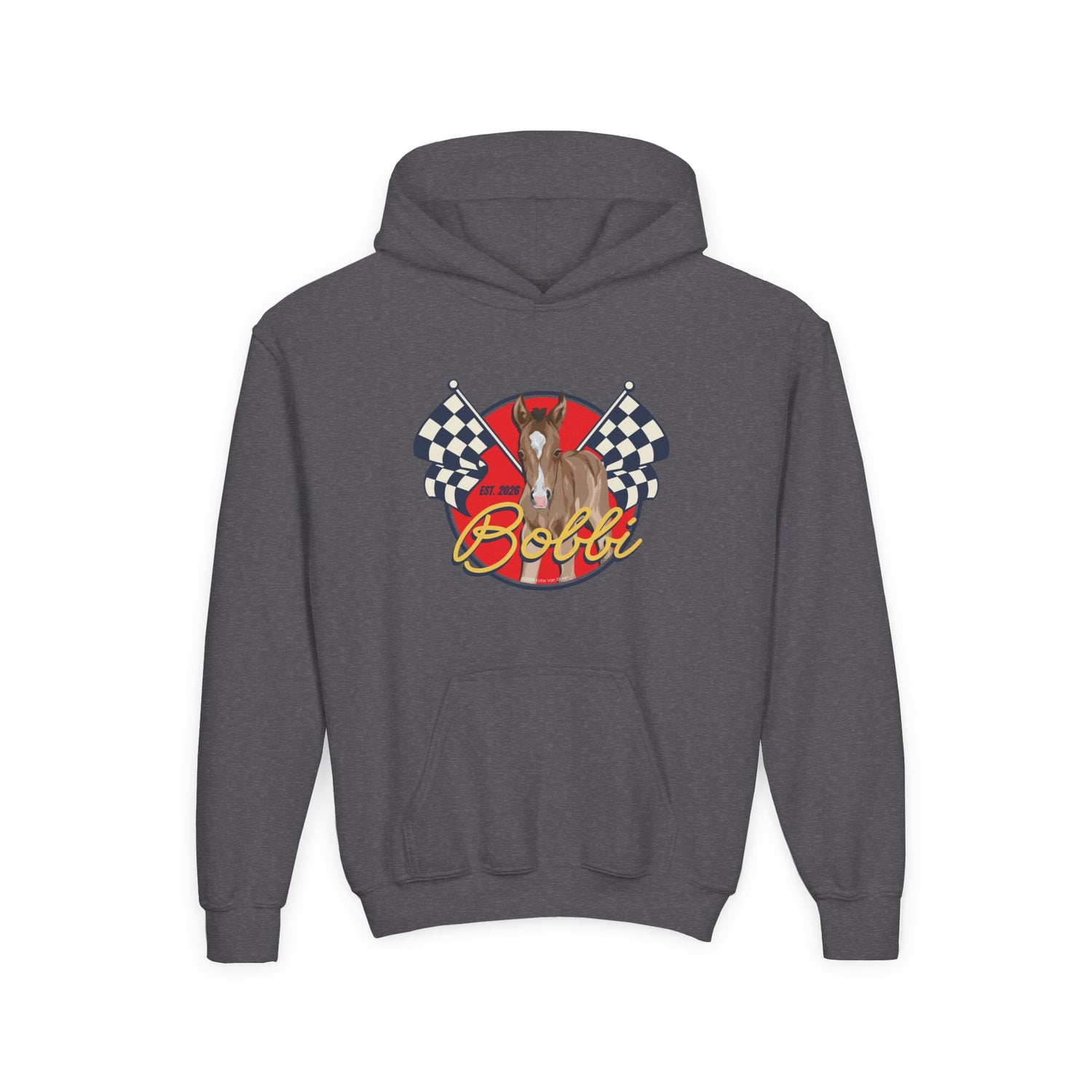 KIDS Racer Bobbi Hoodie by Katie Van Slyke® Dark Heather