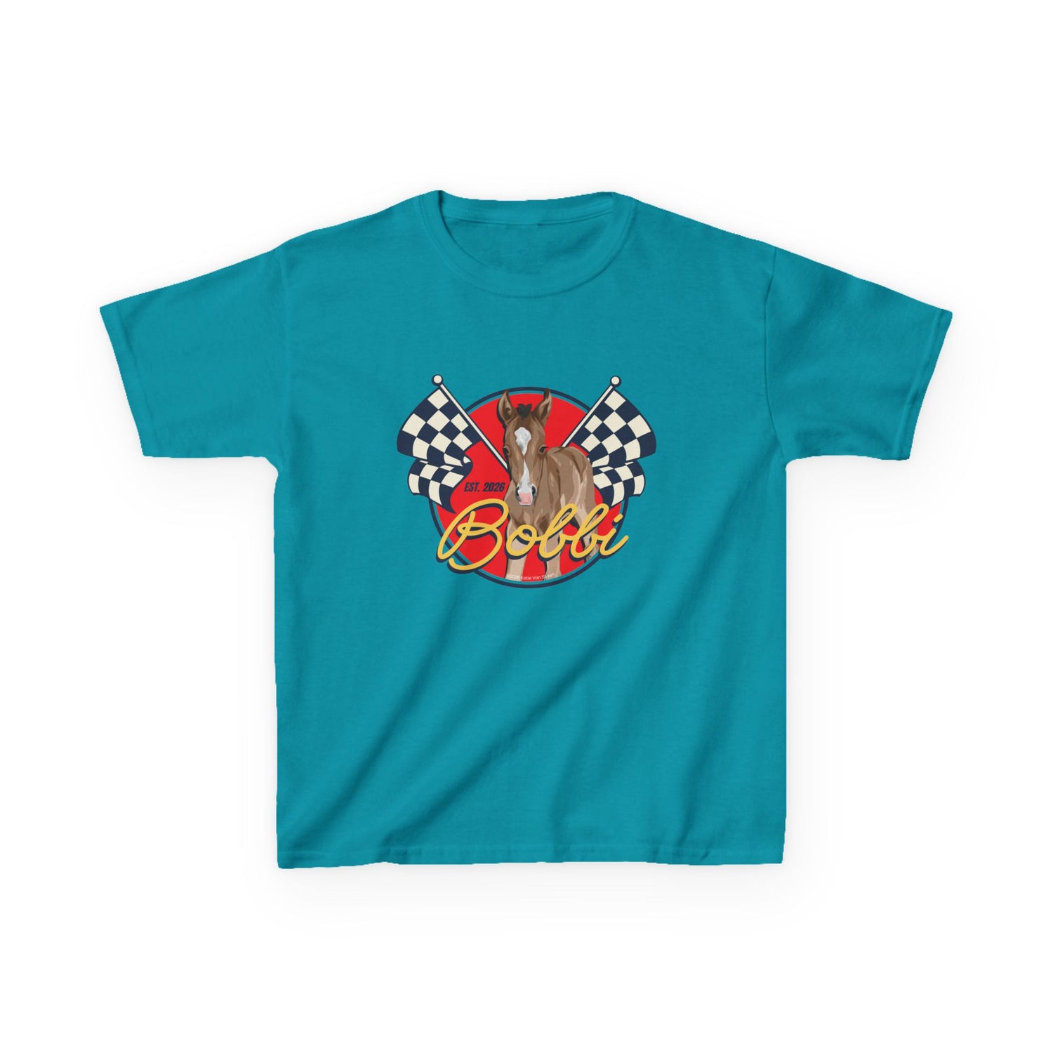KIDS Racer Bobbi T-Shirt by Katie Van Slyke® Tropical blue