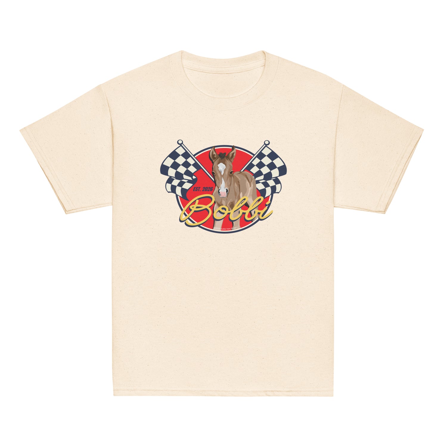 KIDS Racer Bobbi T-Shirt by Katie Van Slyke - Natural