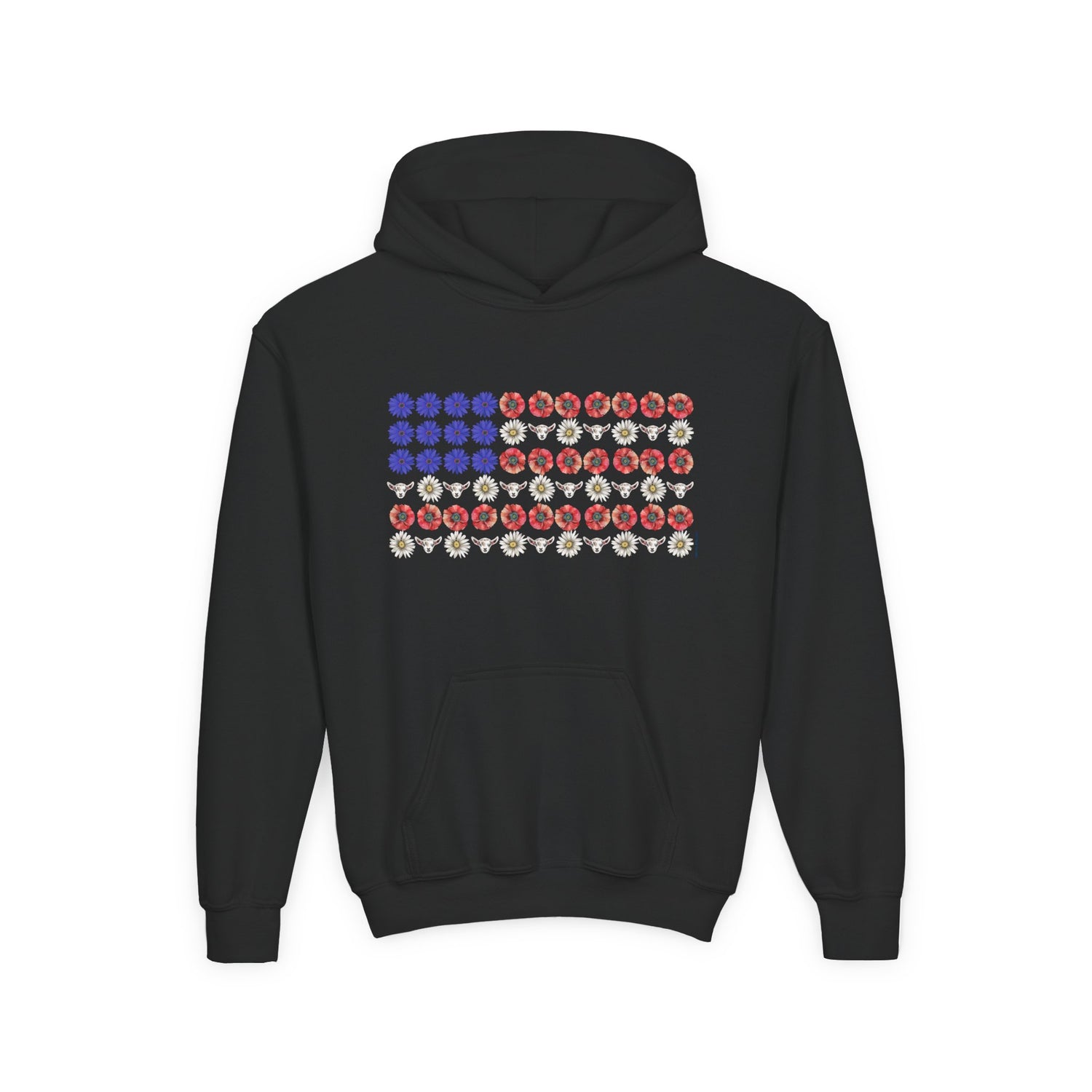 KIDS Stars, Stripes, and Goats Hoodie by Katie Van Slyke™ Black